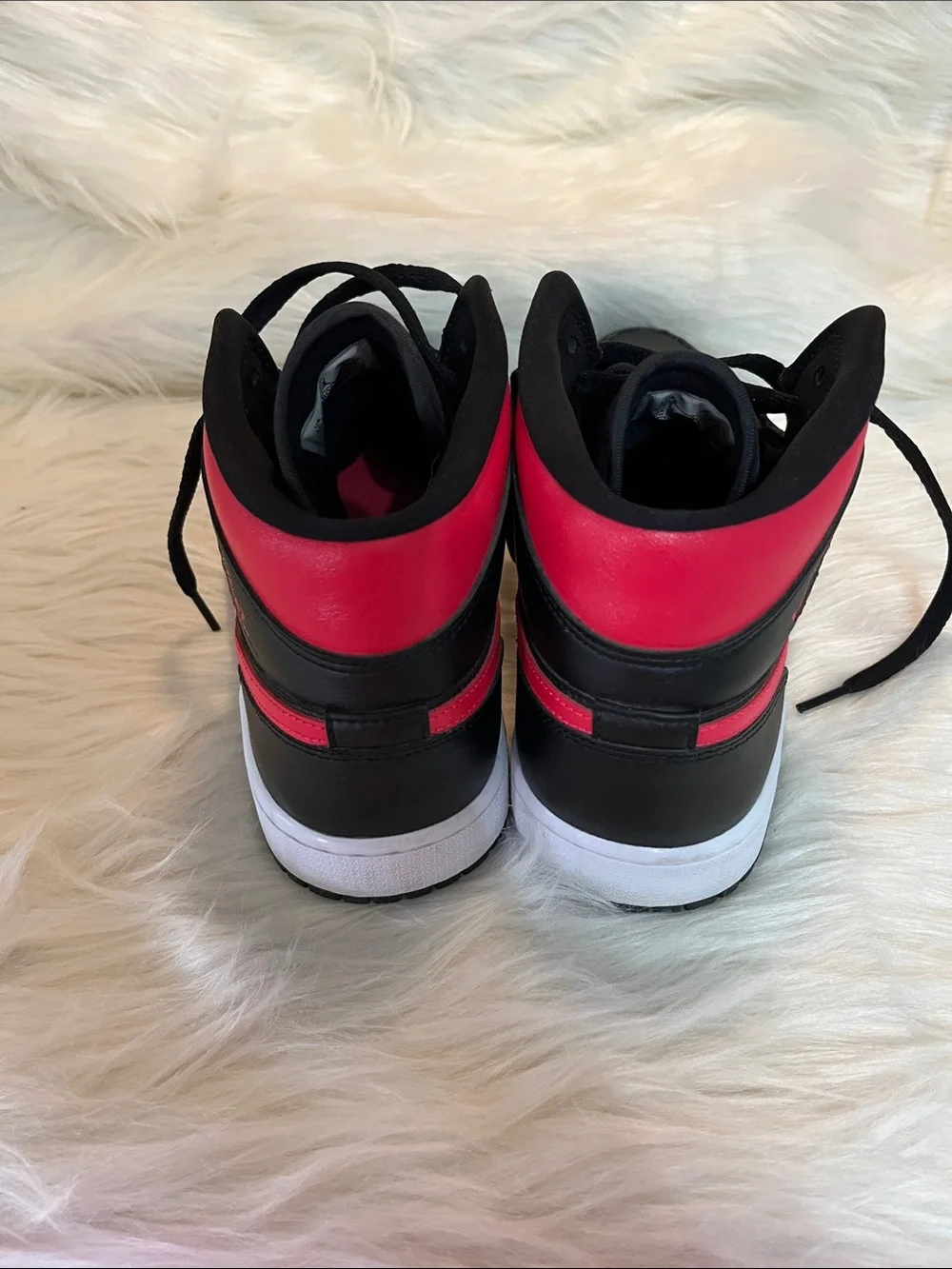 Jordan Men's Black and Red High-Top Sneakers NWOT